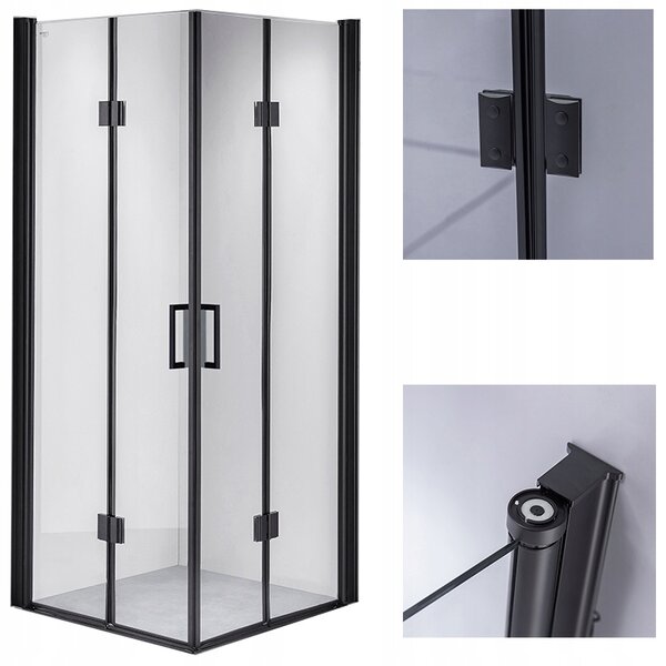 BPS-koupelny Čtvercový sprchový kout BS05C 100x100 černá/transparent - bez vaničky