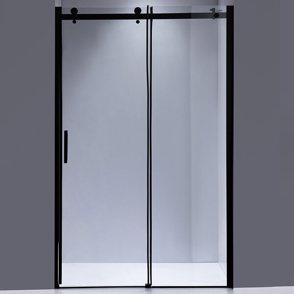 BPS-koupelny Posuvné sprchové dveře SH03B 100 černá/transparent pro instalaci do niky + vanička SXL03C 100x80 bílá