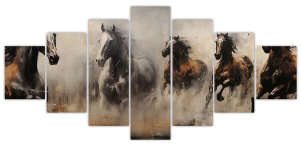 Obraz - Olejomalba koní (210x100 cm)