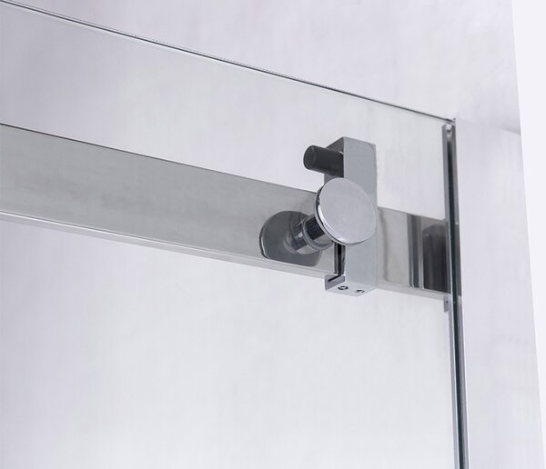 BPS-koupelny Posuvné sprchové dveře SH03B 100 chrom/transparent pro instalaci do niky + vanička SXL02C 100x100 černá