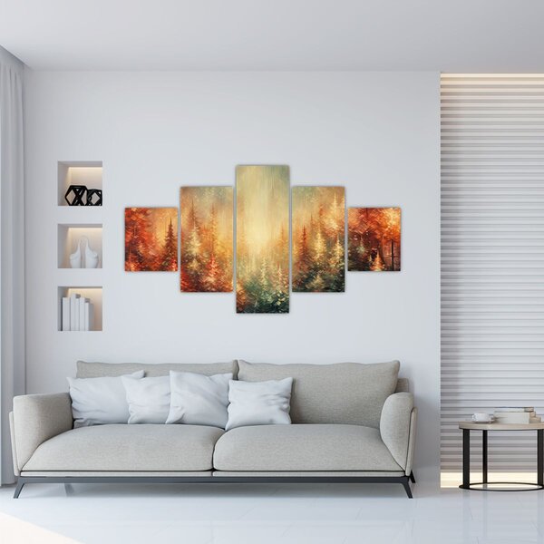 Obraz - Malba lesů (125x70 cm)
