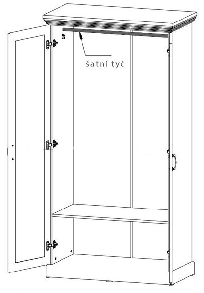 ROYAL r | šatní skříň S2D | 87 cm | borovice nordická