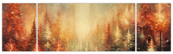 Obraz - Malba lesů (170x50 cm)