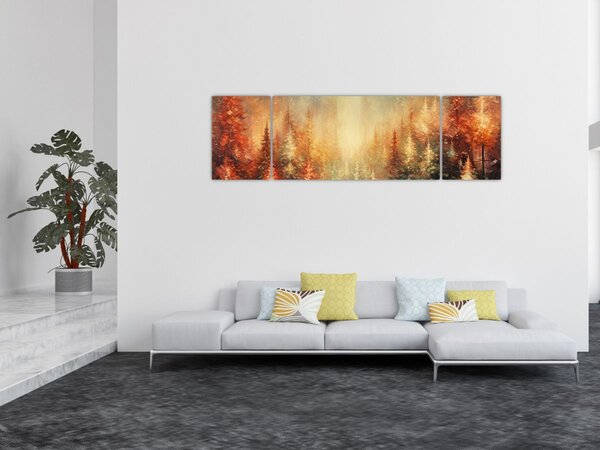 Obraz - Malba lesů (170x50 cm)