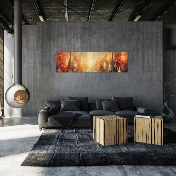 Obraz - Malba lesů (170x50 cm)