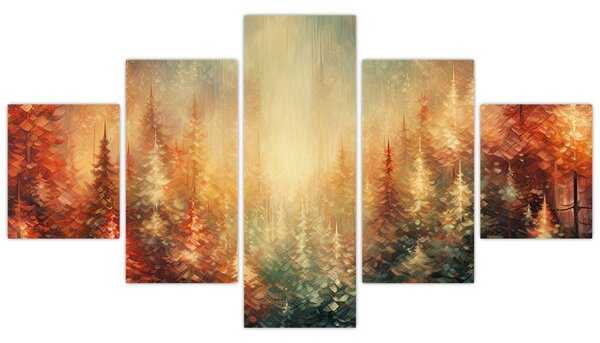 Obraz - Malba lesů (125x70 cm)