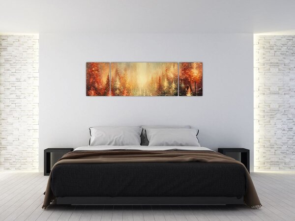 Obraz - Malba lesů (170x50 cm)