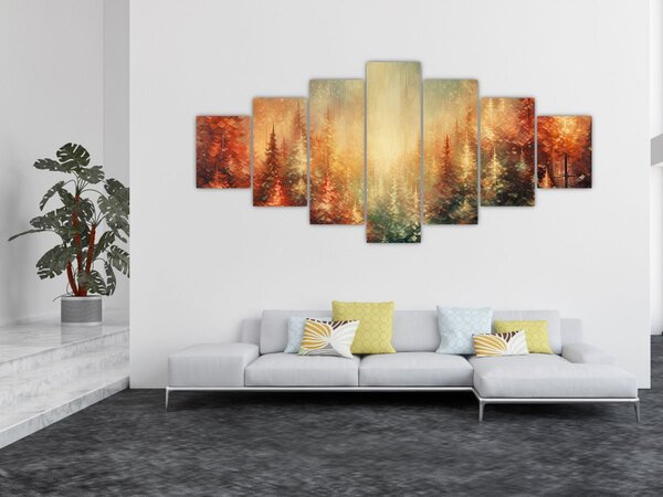 Obraz - Malba lesů (210x100 cm)