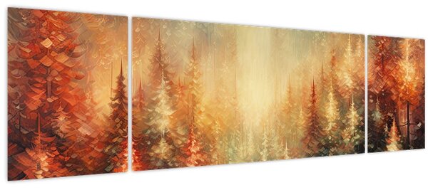 Obraz - Malba lesů (170x50 cm)