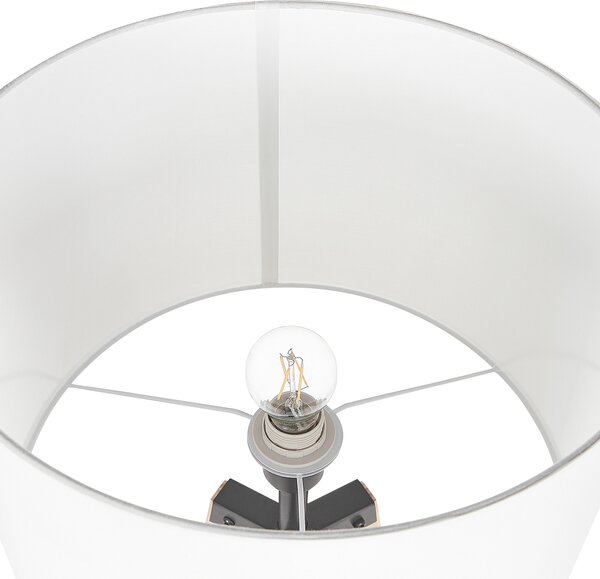 Stojací lampa BLUFF Borovicové dřevo Bílá