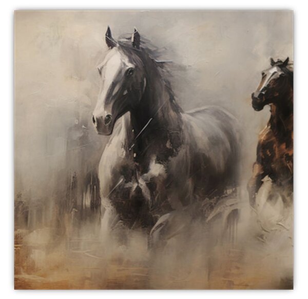 Obraz - Olejomalba koní (30x30 cm)