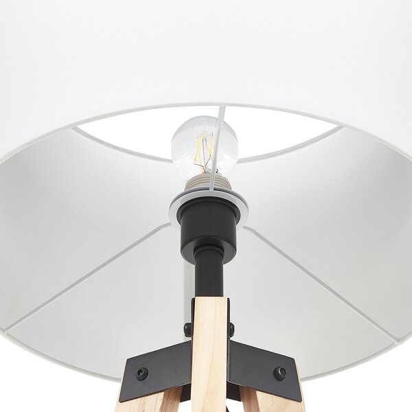 Stojací lampa BLUFF Borovicové dřevo Bílá