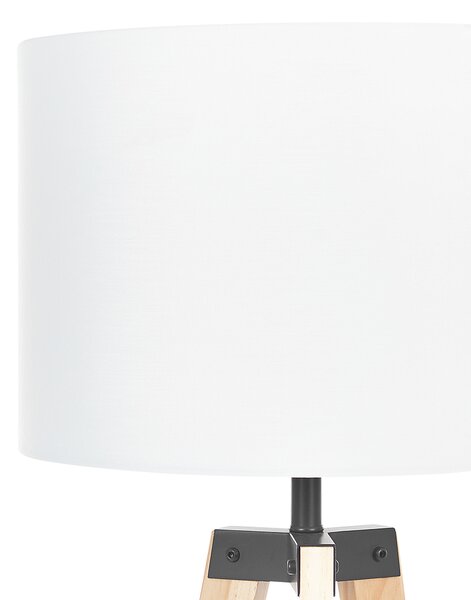 Stojací lampa BLUFF Borovicové dřevo Bílá