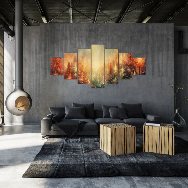 Obraz - Malba lesů (210x100 cm)