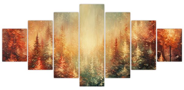 Obraz - Malba lesů (210x100 cm)
