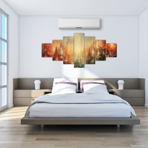 Obraz - Malba lesů (210x100 cm)