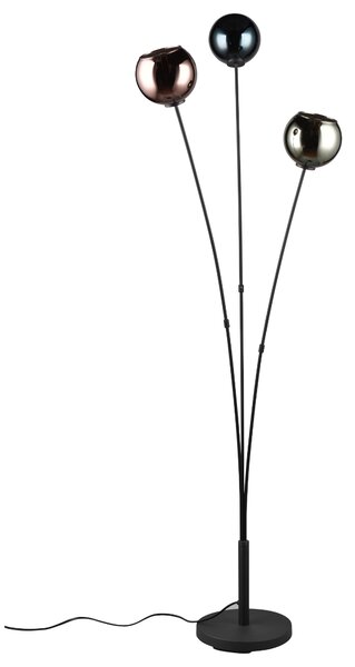 Stojací lampa SHELDON černý kov/vícebarevné sklo