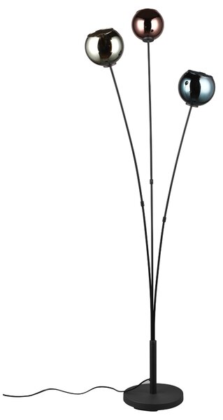 Stojací lampa SHELDON černý kov/vícebarevné sklo