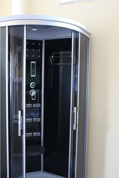 BPS-koupelny Hydromasážní box WSH1304 90 Černý, 90x90