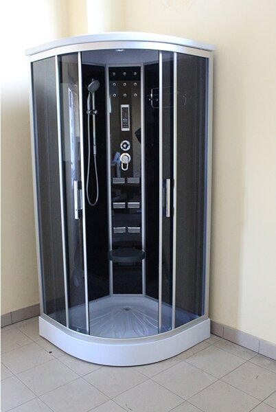 BPS-koupelny Hydromasážní box WSH1304 90 Černý, 90x90