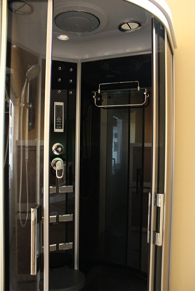 BPS-koupelny Hydromasážní box WSH1304 90 Černý, 90x90
