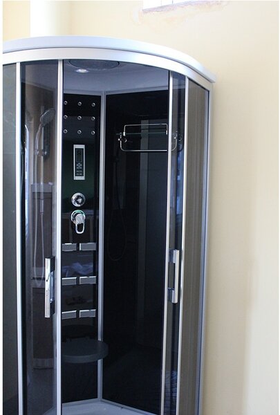 BPS-koupelny Hydromasážní box WSH1304 90 Černý, 90x90