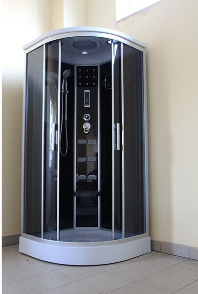 BPS-koupelny Hydromasážní box WSH1304 90 Černý, 90x90