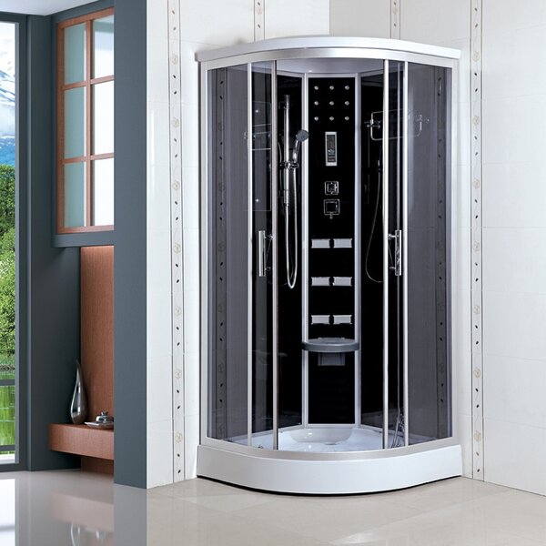 BPS-koupelny Hydromasážní box WSH1304 90 Černý, 90x90