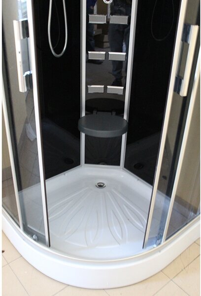 BPS-koupelny Hydromasážní box WSH1304 90 Černý, 90x90