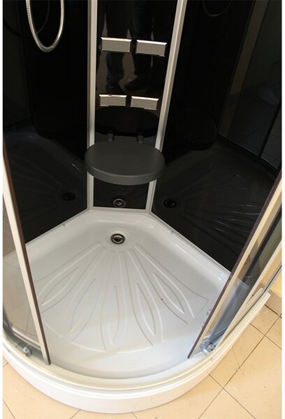 BPS-koupelny Hydromasážní box WSH1304 90 Černý, 90x90