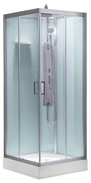 BPS-koupelny Hydromasážní box LISA CH BR, 90x90 cm, kartáčovaný chrom/transparent