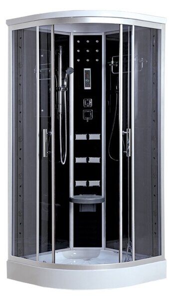 BPS-koupelny Hydromasážní box WSH1304 90 Černý, 90x90