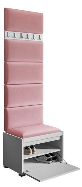 - Předsíňová stěna s nástěnnými čalouněnými panely CLENZE 5 - bílá / modrá