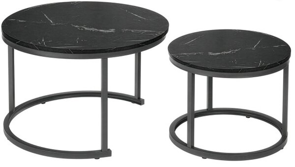 Sada 2 konferenčních stolků GALEN Graphite Marble