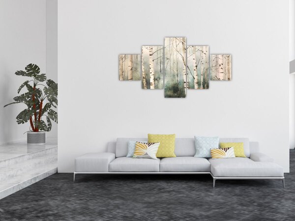 Obraz - Kresba lesního vzoru (125x70 cm)