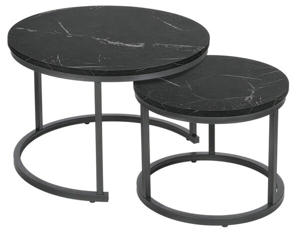 Sada 2 konferenčních stolků GALEN Graphite Marble
