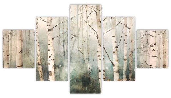 Obraz - Kresba lesního vzoru (125x70 cm)
