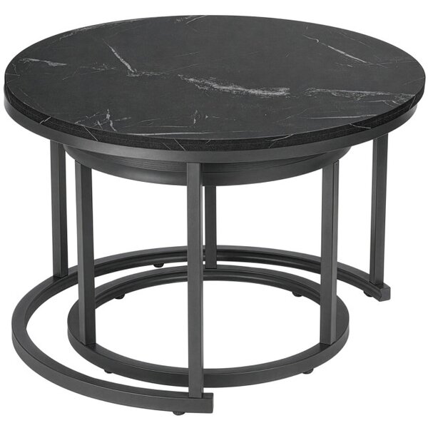 Sada 2 konferenčních stolků GALEN Graphite Marble