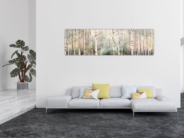 Obraz - Kresba lesního vzoru (170x50 cm)