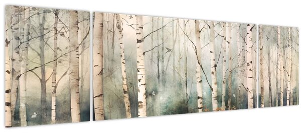 Obraz - Kresba lesního vzoru (170x50 cm)