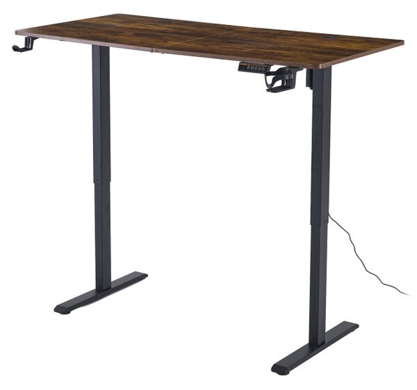Elektrický výškově nastavitelný herní stůl SHADOW GAMER RUSTIC