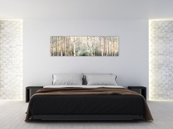 Obraz - Kresba lesního vzoru (170x50 cm)