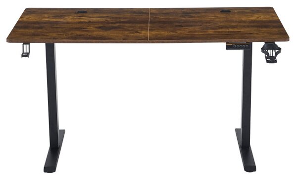 Elektrický výškově nastavitelný herní stůl SHADOW GAMER RUSTIC