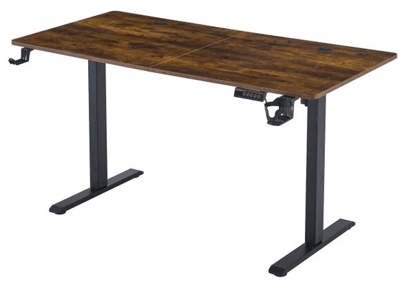 Elektrický výškově nastavitelný herní stůl SHADOW GAMER RUSTIC