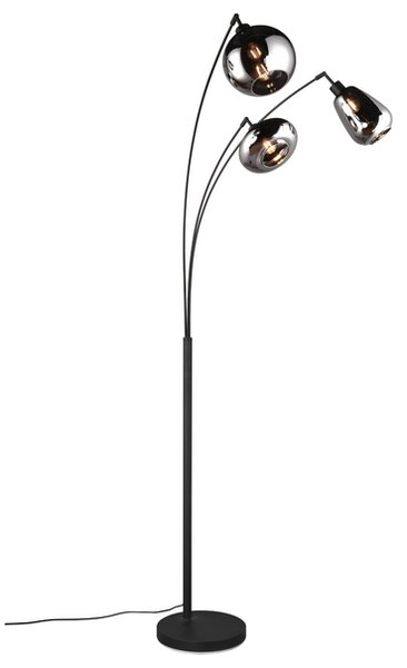 Stojací lampa LUMINA černý kov/sklo