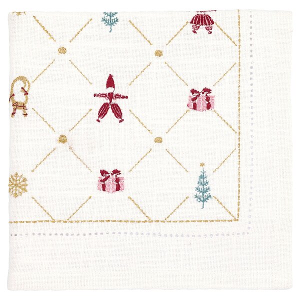 Vyšívaný ubrousek Clarina White 40 × 40 cm