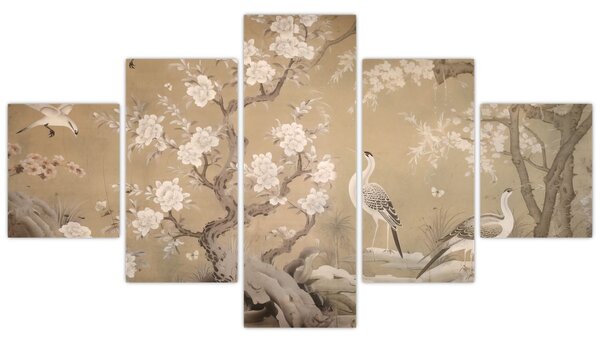 Obraz - Kreslená japonská krajina (125x70 cm)