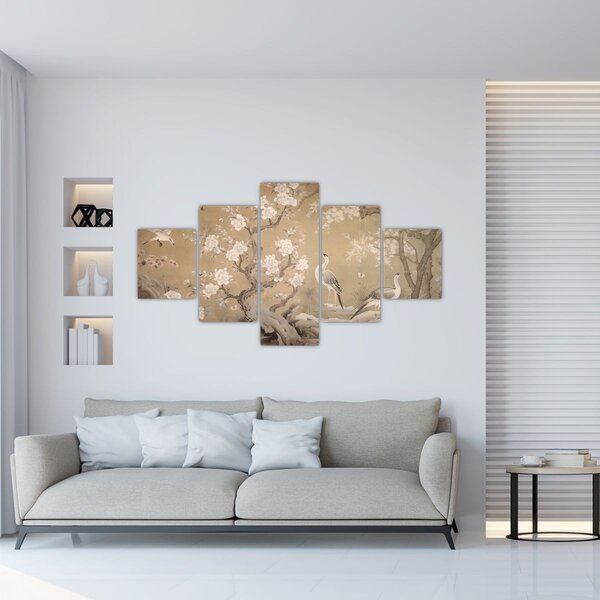 Obraz - Kreslená japonská krajina (125x70 cm)