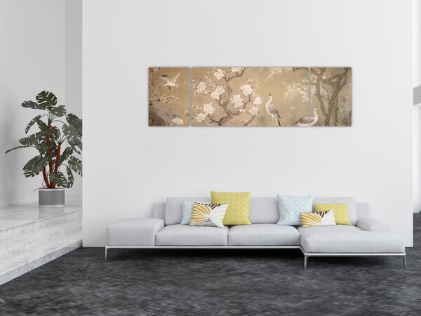 Obraz - Kreslená japonská krajina (170x50 cm)