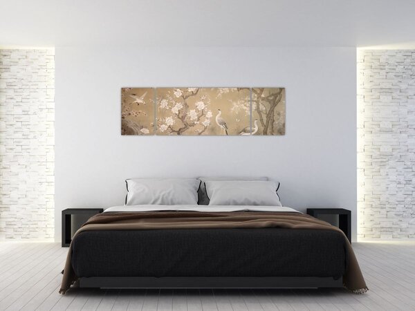 Obraz - Kreslená japonská krajina (170x50 cm)